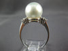 ESTATE LARGE .30CT DIAMOND & AAA SOUTH SEA PEARL 18K WHITE GOLD CLASSIC FUN RING