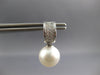 .43CT DIAMOND & AAA SOUTH SEA PEARL 18K WHITE GOLD 3 ROW HUGGIE HANGING EARRINGS