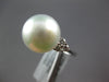 ESTATE LARGE .30CT DIAMOND & AAA SOUTH SEA PEARL 18K WHITE GOLD CLASSIC FUN RING
