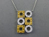 .55CT DIAMOND & AAA YELLOW SAPPHIRE 14KT WHITE GOLD SQUARE & ROUND FUN NECKLACE
