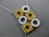 .55CT DIAMOND & AAA YELLOW SAPPHIRE 14KT WHITE GOLD SQUARE & ROUND FUN NECKLACE