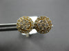 ESTATE .50CT DIAMOND 14K YELLOW GOLD 3D CLASSIC ROUND CLUSTER HALO STUD EARRINGS