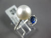 .57CT DIAMOND & AAA SAPPHIRE & SOUTH SEA PEARL 18KT WHITE GOLD PEAR SHAPE RING
