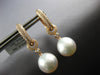 1.49CT DIAMOND & SOUTH SEA PEARL 18K ROSE GOLD 3D ETOILE HUGGIE HANGING EARRINGS