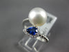 .57CT DIAMOND & AAA SAPPHIRE & SOUTH SEA PEARL 18KT WHITE GOLD PEAR SHAPE RING