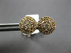 ESTATE .50CT DIAMOND 14K YELLOW GOLD 3D CLASSIC ROUND CLUSTER HALO STUD EARRINGS