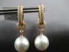 1.49CT DIAMOND & SOUTH SEA PEARL 18K ROSE GOLD 3D ETOILE HUGGIE HANGING EARRINGS