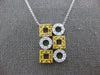 .55CT DIAMOND & AAA YELLOW SAPPHIRE 14KT WHITE GOLD SQUARE & ROUND FUN NECKLACE