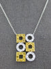 .55CT DIAMOND & AAA YELLOW SAPPHIRE 14KT WHITE GOLD SQUARE & ROUND FUN NECKLACE