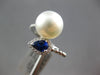 .57CT DIAMOND & AAA SAPPHIRE & SOUTH SEA PEARL 18KT WHITE GOLD PEAR SHAPE RING