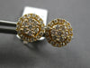 ESTATE .50CT DIAMOND 14K YELLOW GOLD 3D CLASSIC ROUND CLUSTER HALO STUD EARRINGS