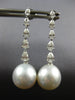 1.45CT DIAMOND & AAA SOUTH SEA PEARL 18KT WHITE GOLD 3D JOURNEY HANGING EARRINGS