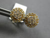 ESTATE .50CT DIAMOND 14K YELLOW GOLD 3D CLASSIC ROUND CLUSTER HALO STUD EARRINGS