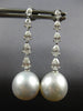 1.45CT DIAMOND & AAA SOUTH SEA PEARL 18KT WHITE GOLD 3D JOURNEY HANGING EARRINGS
