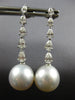 1.45CT DIAMOND & AAA SOUTH SEA PEARL 18KT WHITE GOLD 3D JOURNEY HANGING EARRINGS