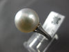 ESTATE LARGE .27CT DIAMOND & AAA SOUTH SEA PEARL 18K WHITE GOLD DOUBLE LEAF RING