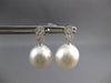 LARGE .32CT DIAMOND AAA SOUTH SEA PEARL 18K WHITE GOLD INFINITY HANGING EARRINGS