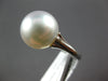ESTATE LARGE .27CT DIAMOND & AAA SOUTH SEA PEARL 18K WHITE GOLD DOUBLE LEAF RING