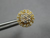 ESTATE .50CT DIAMOND 14K YELLOW GOLD 3D CLASSIC ROUND CLUSTER HALO STUD EARRINGS
