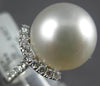 ESTATE LARGE .53CT DIAMOND AAA SOUTH SEA PEARL 18KT WHITE GOLD CLASSIC LOVE RING