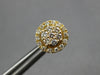 ESTATE .50CT DIAMOND 14K YELLOW GOLD 3D CLASSIC ROUND CLUSTER HALO STUD EARRINGS