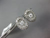 ESTATE 2.0CT DIAMOND 14K WHITE GOLD 3D ROUND OVAL FILIGREE CLUSTER STUD EARRINGS