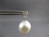 LARGE .32CT DIAMOND AAA SOUTH SEA PEARL 18K WHITE GOLD INFINITY HANGING EARRINGS