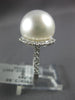 ESTATE LARGE .53CT DIAMOND AAA SOUTH SEA PEARL 18KT WHITE GOLD CLASSIC LOVE RING