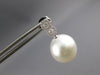 LARGE .32CT DIAMOND AAA SOUTH SEA PEARL 18K WHITE GOLD INFINITY HANGING EARRINGS