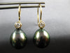 .20CT DIAMOND & TAHITIAN PEARL 18K YELLOW GOLD TEAR DROP ETOILE HANGING EARRINGS