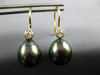 .20CT DIAMOND & TAHITIAN PEARL 18K YELLOW GOLD TEAR DROP ETOILE HANGING EARRINGS