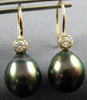 .20CT DIAMOND & TAHITIAN PEARL 18K YELLOW GOLD TEAR DROP ETOILE HANGING EARRINGS