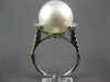 ESTATE LARGE .53CT DIAMOND AAA SOUTH SEA PEARL 18KT WHITE GOLD CLASSIC LOVE RING
