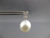 LARGE .32CT DIAMOND AAA SOUTH SEA PEARL 18K WHITE GOLD INFINITY HANGING EARRINGS