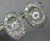 ESTATE 2.0CT DIAMOND 14K WHITE GOLD 3D ROUND OVAL FILIGREE CLUSTER STUD EARRINGS