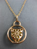 .22CT DIAMOND & ENAMEL 14KT YELLOW & ROSE GOLD HAPPY PANTHER FLOATING PENDANT