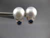.99CT DIAMOND & AAA SAPPHIRE & SOUTH SEA PEARL 18K WHITE GOLD OVAL STUD EARRINGS