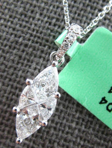 .60CT DIAMOND 18K WHITE GOLD TRILLION & KITE KUT MARQUISE SHAPE FLOATING PENDANT
