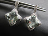 3.84CT DIAMOND & AQUAMARINE 14KT WHITE GOLD CUSHION FLOWER STAR HANGING EARRINGS