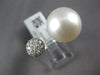 LARGE .78CT DIAMOND & AAA SOUTH SEA PEARL 18KT WHITE GOLD OPEN TENSION FUN RING