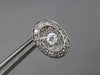 ESTATE 2.0CT DIAMOND 14K WHITE GOLD 3D ROUND OVAL FILIGREE CLUSTER STUD EARRINGS