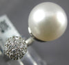 LARGE .78CT DIAMOND & AAA SOUTH SEA PEARL 18KT WHITE GOLD OPEN TENSION FUN RING