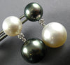 .25CT DIAMOND & AAA SOUTH SEA & TAHITIAN PEARL 18KT WHITE GOLD HANGING EARRINGS