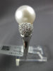 LARGE .78CT DIAMOND & AAA SOUTH SEA PEARL 18KT WHITE GOLD OPEN TENSION FUN RING