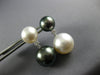 .25CT DIAMOND & AAA SOUTH SEA & TAHITIAN PEARL 18KT WHITE GOLD HANGING EARRINGS