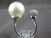 LARGE .78CT DIAMOND & AAA SOUTH SEA PEARL 18KT WHITE GOLD OPEN TENSION FUN RING
