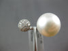 LARGE .78CT DIAMOND & AAA SOUTH SEA PEARL 18KT WHITE GOLD OPEN TENSION FUN RING