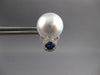 .99CT DIAMOND & AAA SAPPHIRE & SOUTH SEA PEARL 18K WHITE GOLD OVAL STUD EARRINGS