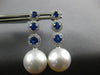 1.87CT DIAMOND & AAA SAPPHIRE & PEARL 18KT WHITE GOLD JOURNEY HANGING EARRINGS