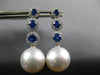 1.87CT DIAMOND & AAA SAPPHIRE & PEARL 18KT WHITE GOLD JOURNEY HANGING EARRINGS